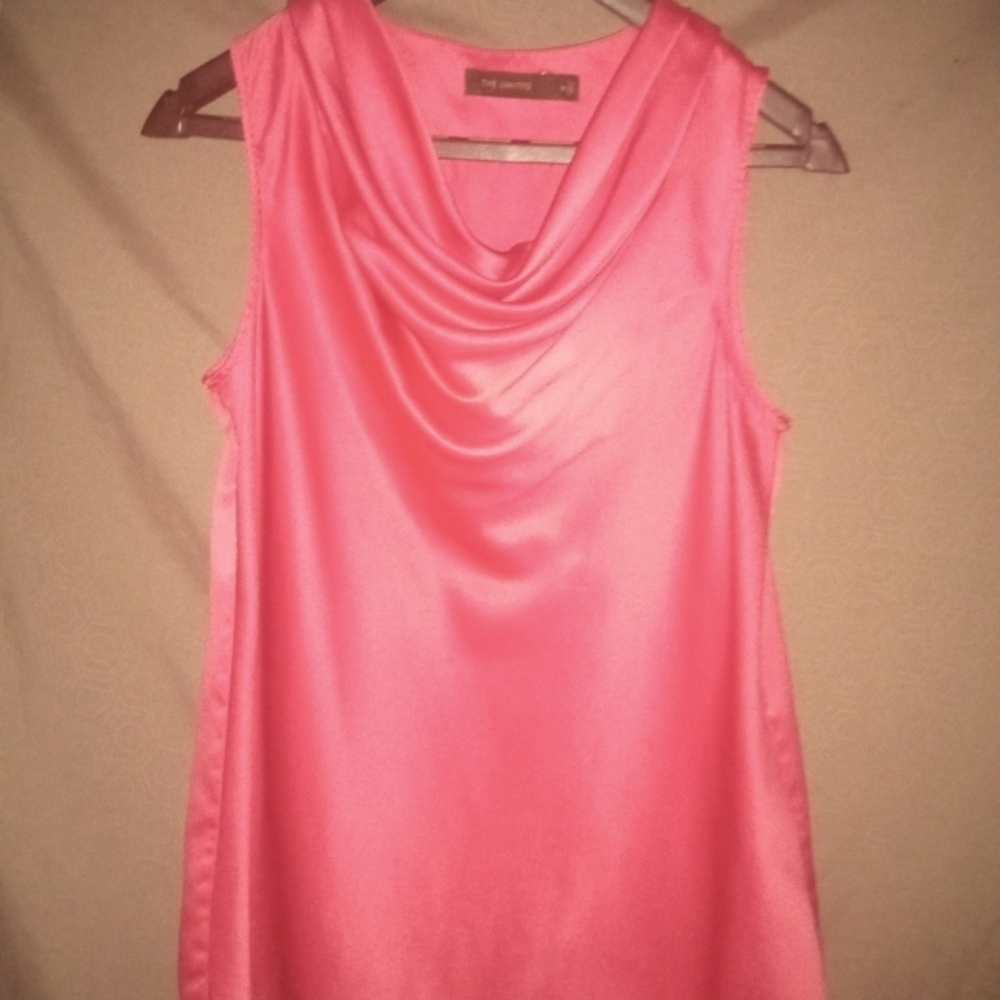 The Limited cowl neck, sleeveless, satin blouse